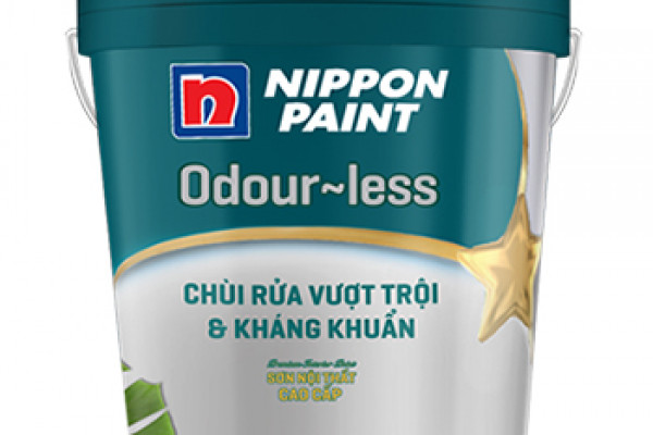 Sơn Nippon Odour-less Chùi rửa vượt trội & Kháng khuẩn, sơn nội thất cao cấp tiêu diệt đến 99,9% vi khuẩn gây bệnh