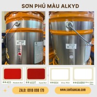 Sơn dầu Alkyd Benzo 17.5L - Màu Trắng, Đỏ