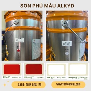 Sơn dầu Alkyd Benzo 17.5L - Màu Trắng, Đỏ