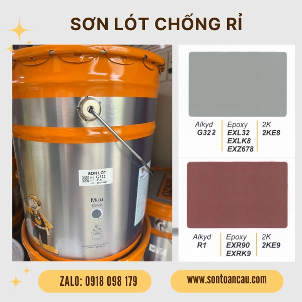 Sơn lót chống rỉ Alkyd 17.5L - Màu xám