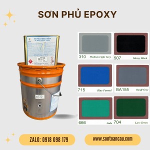 Sơn phủ Epoxy Benzo 17.5L - Màu xanh, xám