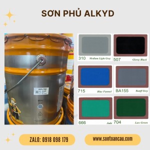 Sơn dầu Alkyd Benzo 17.5L - Màu Xám, Xanh dương