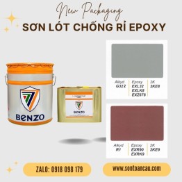 Sơn lót chống rỉ Epoxy Benzo 17.5L - Màu xám